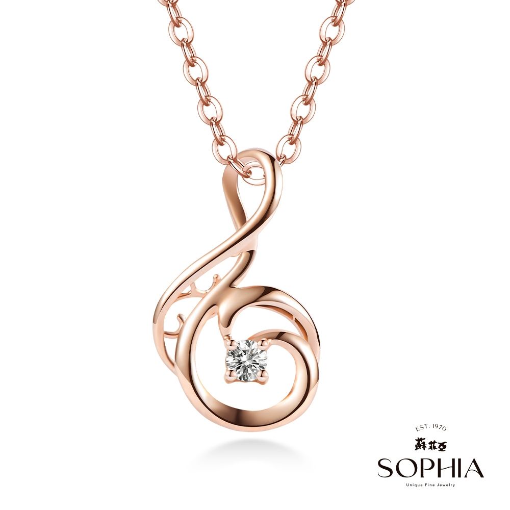 SOPHIA 蘇菲亞珠寶 - 韻光 14K玫瑰金 鑽石項墜
