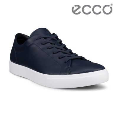 ECCO SOFT 10 M 柔酷簡約經典絨面皮革休閒鞋 男鞋 海洋藍