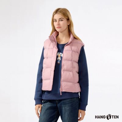 Hang Ten-女裝-無縫石墨烯羽絨蓄熱背心-灰粉
