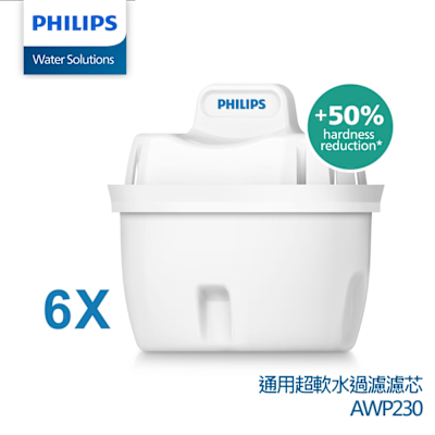 【Philips飛利浦】AWP230 通用超軟水過濾濾芯(三入裝)x2