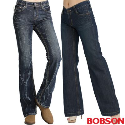 BOBSON 女款腿型修飾復古喇叭褲(多款任選)