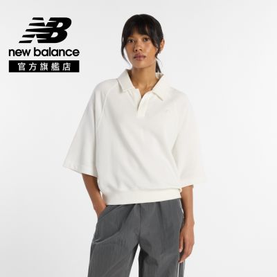 【New Balance】寬鬆短袖Polo_女性_米白色_WT611044SST