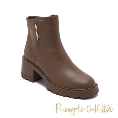 Pineapple-Outfitter-BENOIT-帥氣拼接中跟短靴-卡其