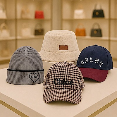 Chloe 經典品牌LOGO棒球帽/漁夫帽/毛帽(多款)