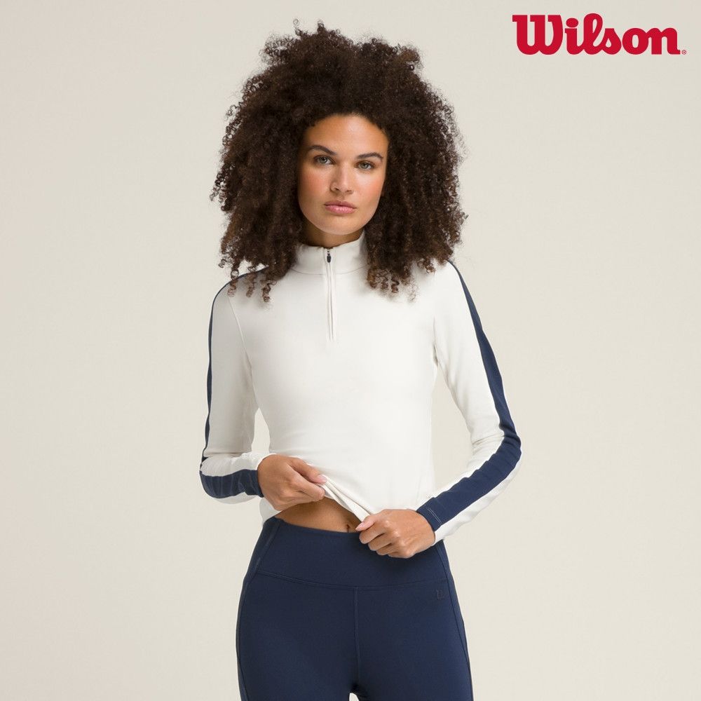 【Wilson威爾森】In-Bounds Half-Zip 女款 服飾 半拉鍊上衣 沙色 (沙色)
