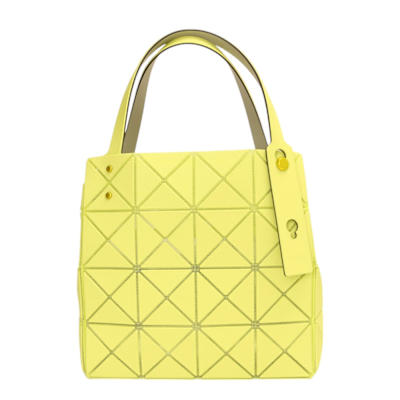ISSEY MIYAKE  BAOBAO 幾何方格4x4手提寶石包(螢光黃)大