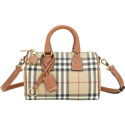 BURBERRY [官網價48,900]格紋塗層手提/斜背波士頓包-3款可選