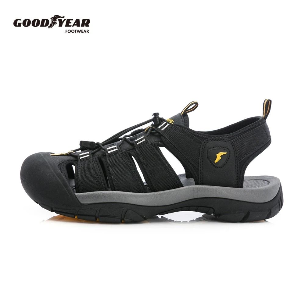 【GOODYEAR 固特異】希洛-束扣運動護趾涼鞋/男鞋 耐磨底 黑(GAMS63720) (黑色)
