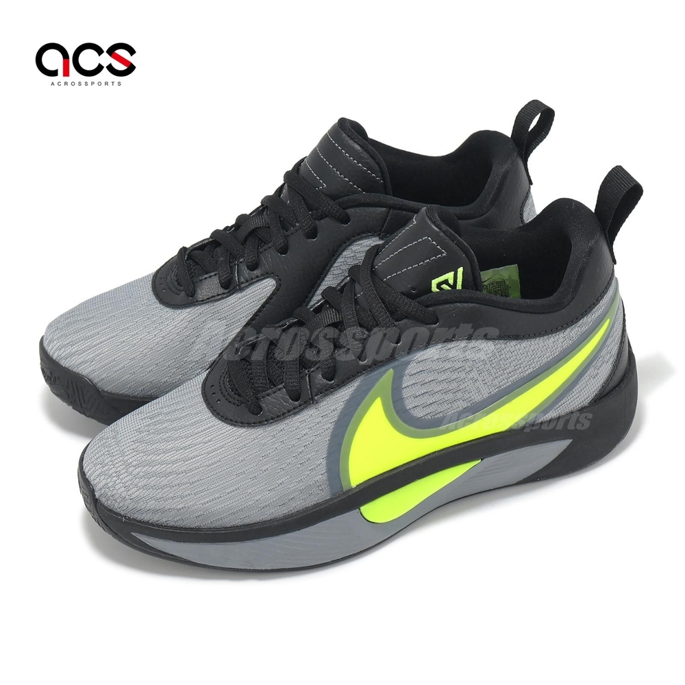 Nike 籃球鞋 Giannis Freak 6 GS 大童 女鞋 黑 灰 螢光綠 字母哥 FQ7378-001