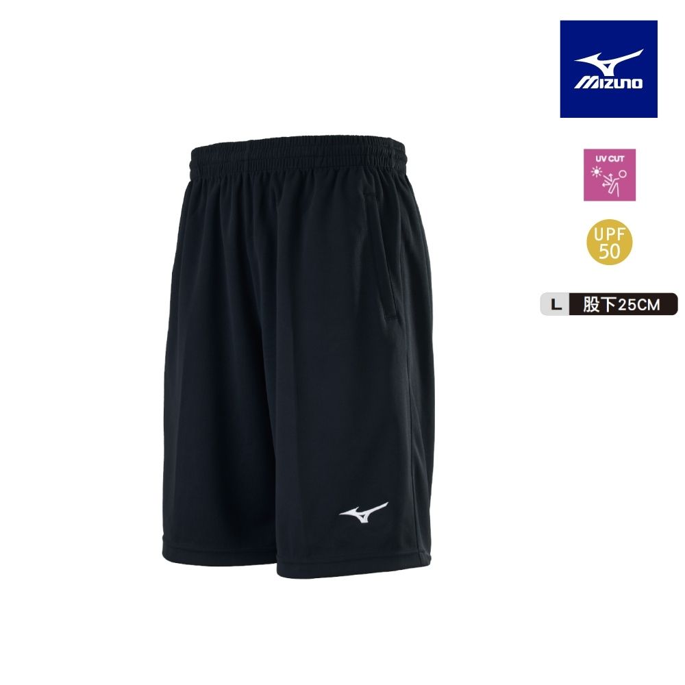 MIZUNO美津濃 防曬 針織短褲_32TBYA08xx 五分褲 路跑褲 運動褲 (黑x白)