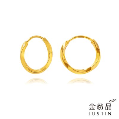 金緻品 黃金圈耳環 方迴圈 0.42錢 5G工藝