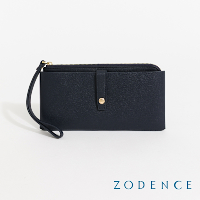 ZODENCE MAG進口牛皮多功能手拎長夾 墨藍