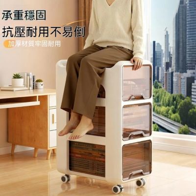 HANACO 免安裝置物架 39X25X79CM 可移動家用零食小推車 桌底下帶輪書包收納架神器 (鐵架 收納架 櫃子 層架)
