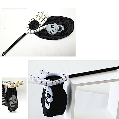 摩達客 萬聖節派對鬼爪手掌糖果袋(黑白骷髏)不給糖就搗蛋trick or treat