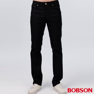 BOBSON 男款高腰【熱感IN二貼 】保暖直筒色褲(1834-87)
