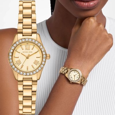 Michael Kors MK Lexington 錶圈玩轉多變時尚套錶 女錶 周年慶獻禮 送禮推薦-金/26mm MK7659SET