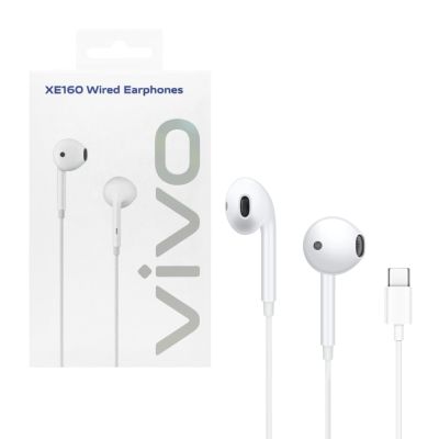 VIVO 原廠台灣公司貨 XE160 半入耳式 Type-C線控耳機 - 白色 (盒裝)