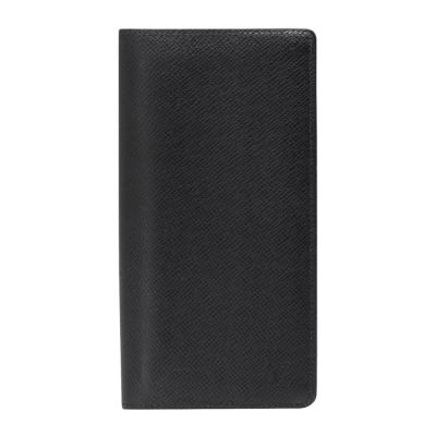 LOUIS VUITTON路易威登 LV M30501經典BRAZZA系列Taiga皮革折疊長夾(黑)
