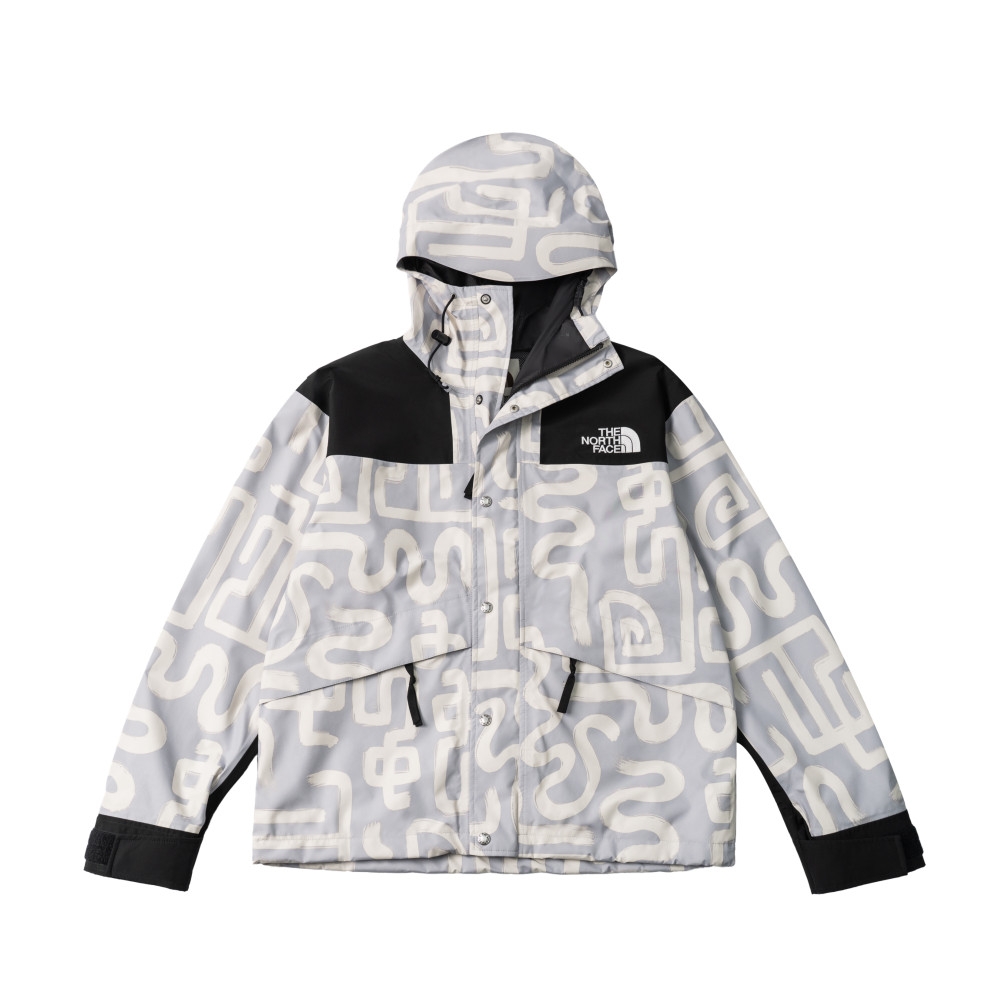 The North Face TNF 北面北臉男防水透氣連帽衝鋒外套-白紫色M RETRO