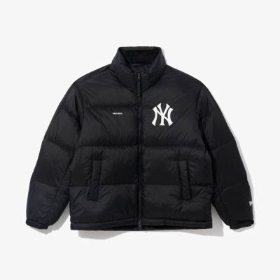 NEW ERA 男女 韓版外套 AP MLB Puffer Down DJ54 紐約洋基 黑 NE14742024