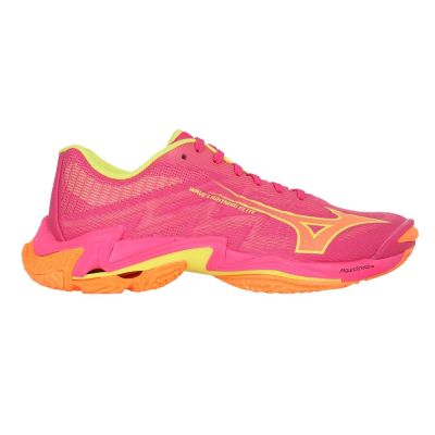 MIZUNO WAVE LIGHTNING ELITE 男排球鞋-美津濃 V1GA260042 桃紅螢光黃