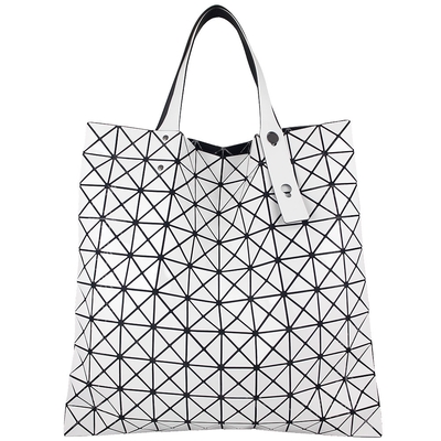 ISSEY MIYAKE 三宅一生 BAOBAO 白色三角格10x10肩背/手提包