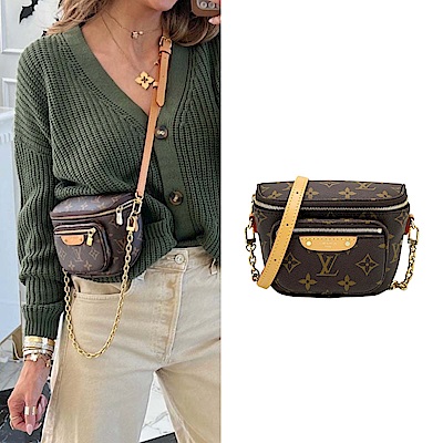 LOUIS VUITTON路易威登 Louis Vuitton LV路易威登 Mini Bumbag 帆布肩背/斜背/腰包(M82335-咖)