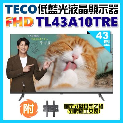 TECO東元 43吋FHD低藍光液晶顯示器+壁掛安裝 TL43A10TRE