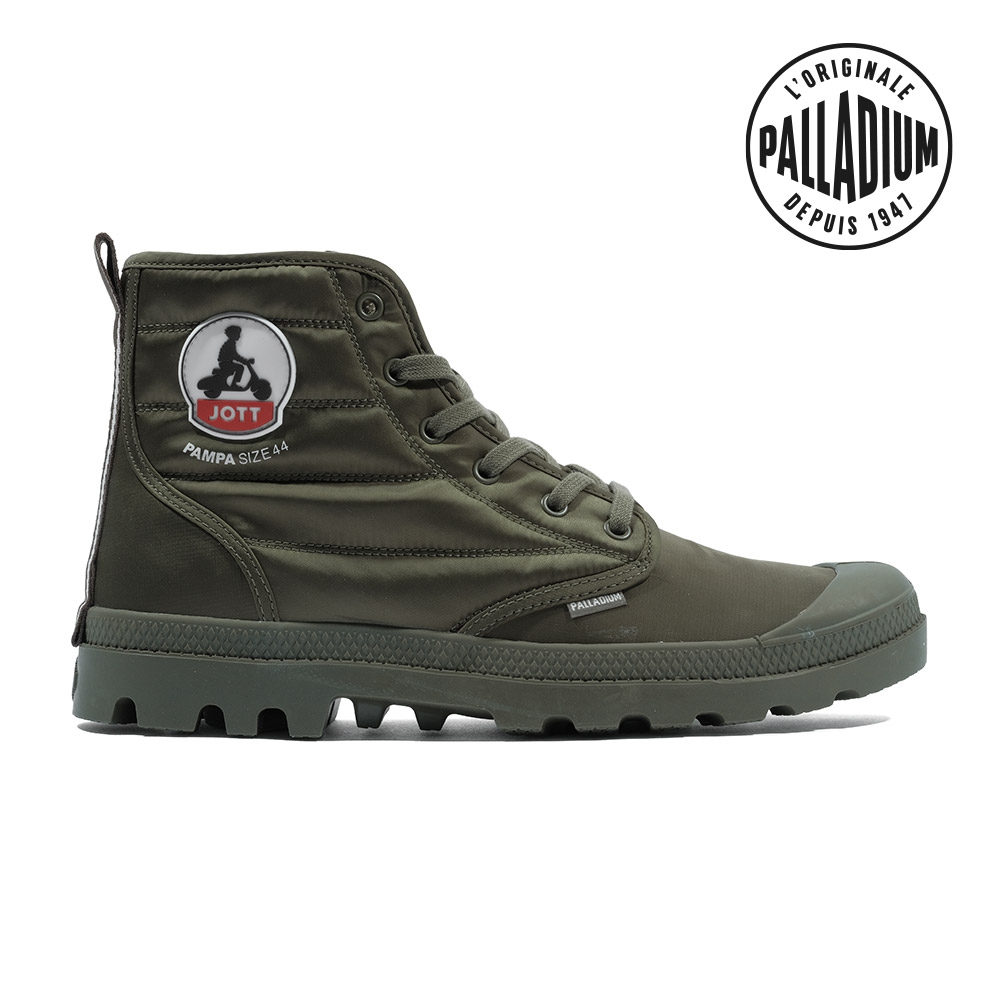 PALLADIUM PAMPA HI DARE RHONA 隆河聯名羽絨軍靴/休閒鞋-男鞋/女鞋-綠 (綠色系)