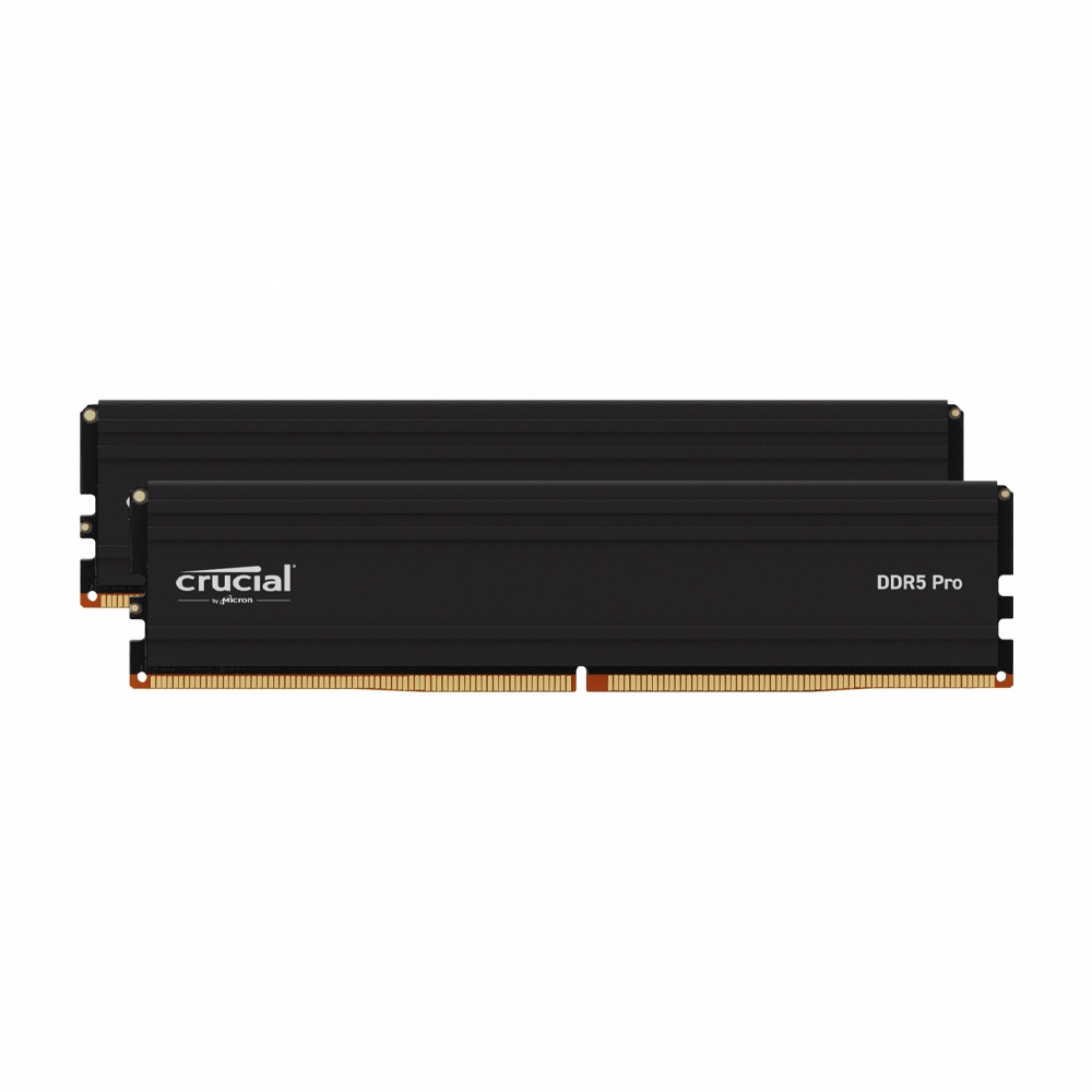 美光Micron Crucial PRO DDR5 5600 64G(32G*2)超頻(雙通)(黑散熱片