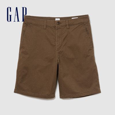 【GAP】9 吋基本款卡其短褲-水牛棕(866125)