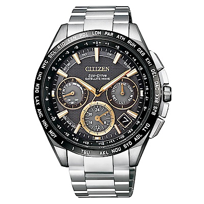 CITIZEN GPS衛星對時F900光動能鈦腕錶/黑/CC9015-54F