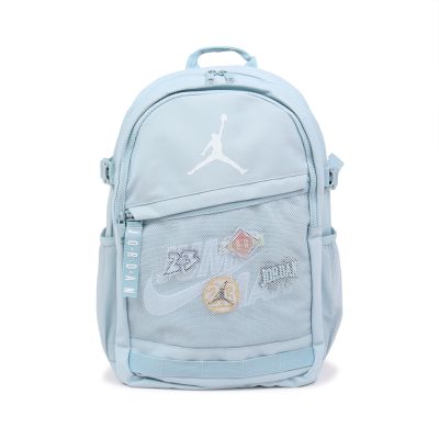 Nike 後背包 Jordan School 兒童書包 藍 徽章布貼 網袋 JD2613100GS-001