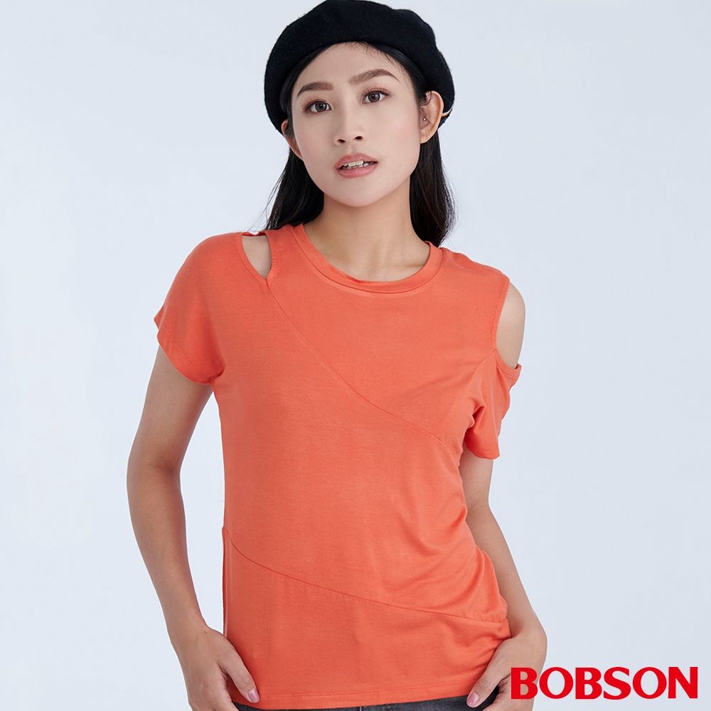 BOBSON 女款挖洞拼接上衣(70088-23)