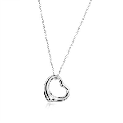 (展示品)Tiffany&Co. 蒂芙尼 Open Heart 純銀愛心墜飾項鍊-16mm