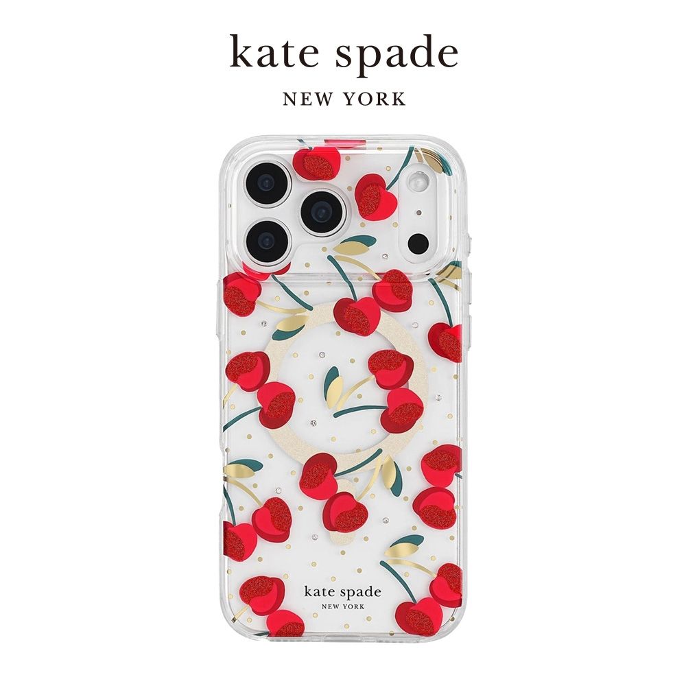 【kate spade】 iPhone 17系列 精品磁吸防摔殼 嬌豔櫻桃