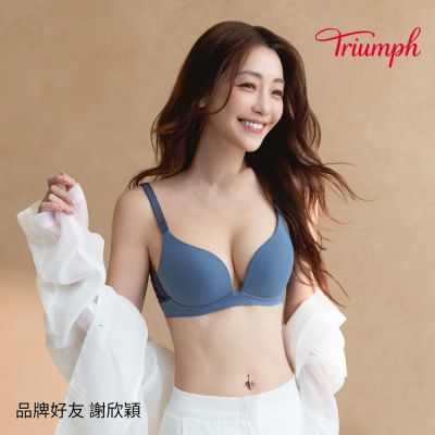 黛安芬-柔感蕾絲系列 心型領無鋼圈托高內衣 霧藍