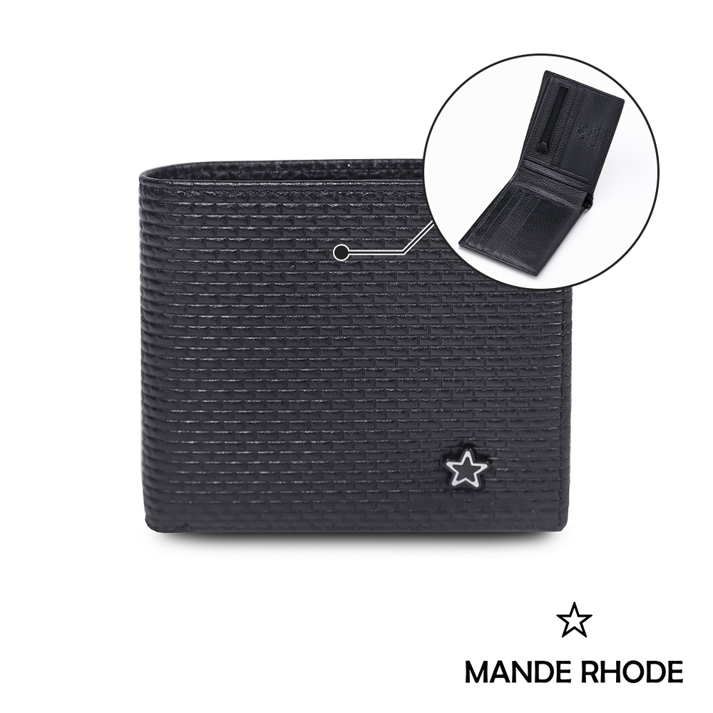 MANDE RHODE - 曼德羅德 - 真皮訂製編織紋短夾 - 86348-1