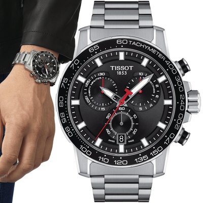 TISSOT天梭 官方授權 SUPERSPORT三眼計時腕錶 錶 手錶 送禮 45.5mm/T1256171105100