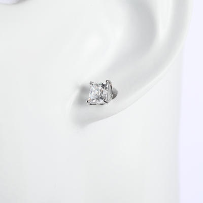 SWAROVSKI Attract 耳釘 方形切割 鍍白金色 5430365