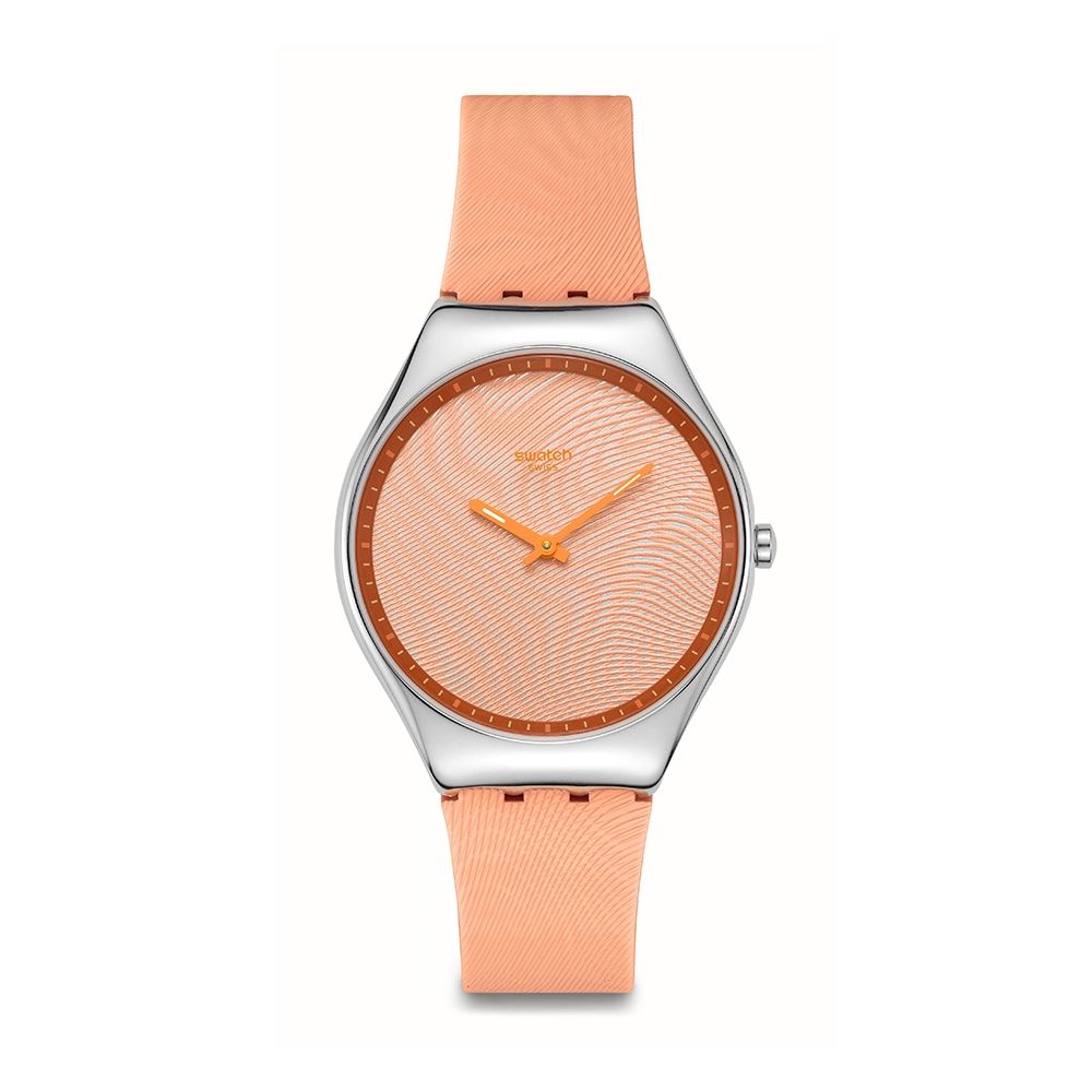 Swatch IRIDESCENTLY PEACH 金屬手錶/超薄手錶/男錶/女錶/瑞士製造 SYXS166 (38mm)