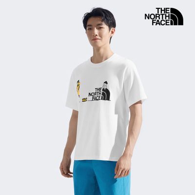 【The North Face 官方旗艦】 【uncle belly】The North Face北面男女款白色趣味印花短袖T恤｜8HNEFN4