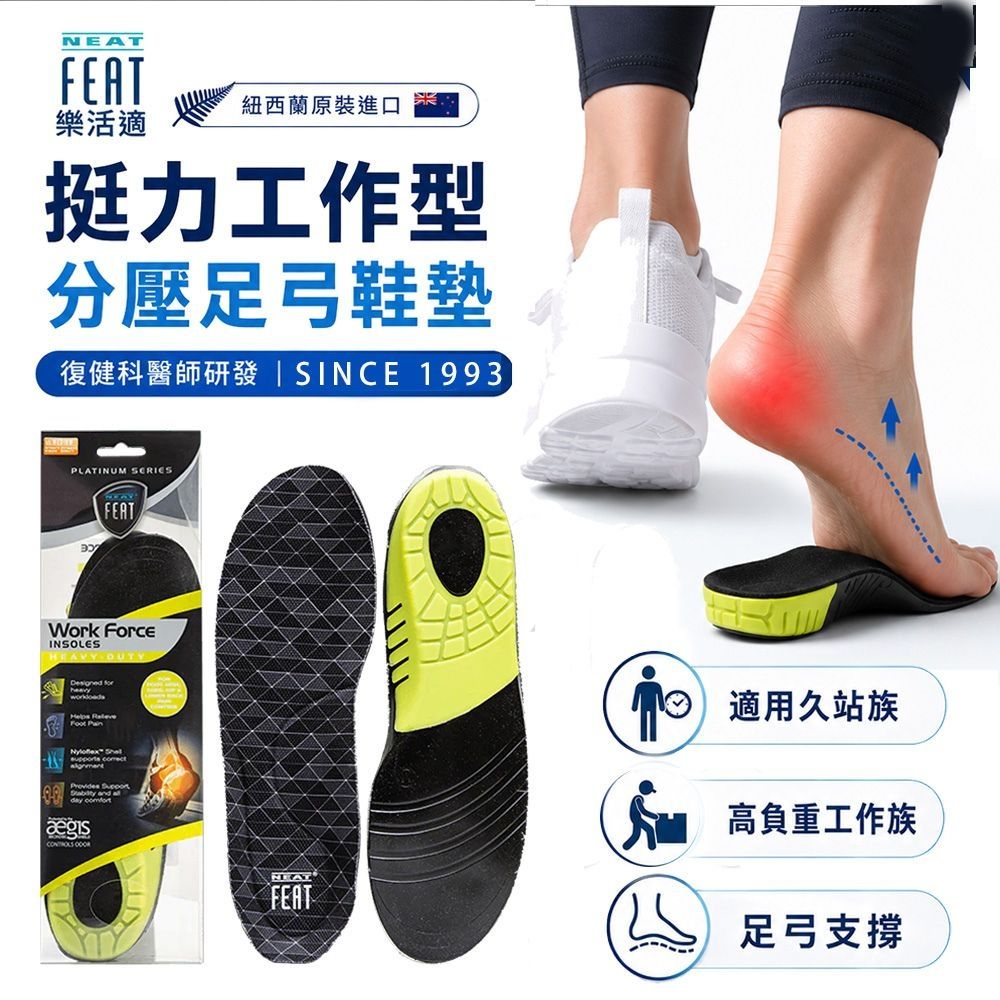 【Neat Feat 樂活適】 挺力工作型分壓鞋墊 紐西蘭 原裝公司貨 男女適用