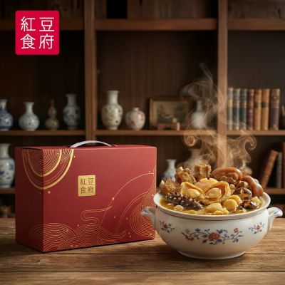 獨家1+1禮盒組 紅豆食府-嚴選珍鮑佛跳牆+鎮瀾宮福滿豬腳麵線組(年菜預購)