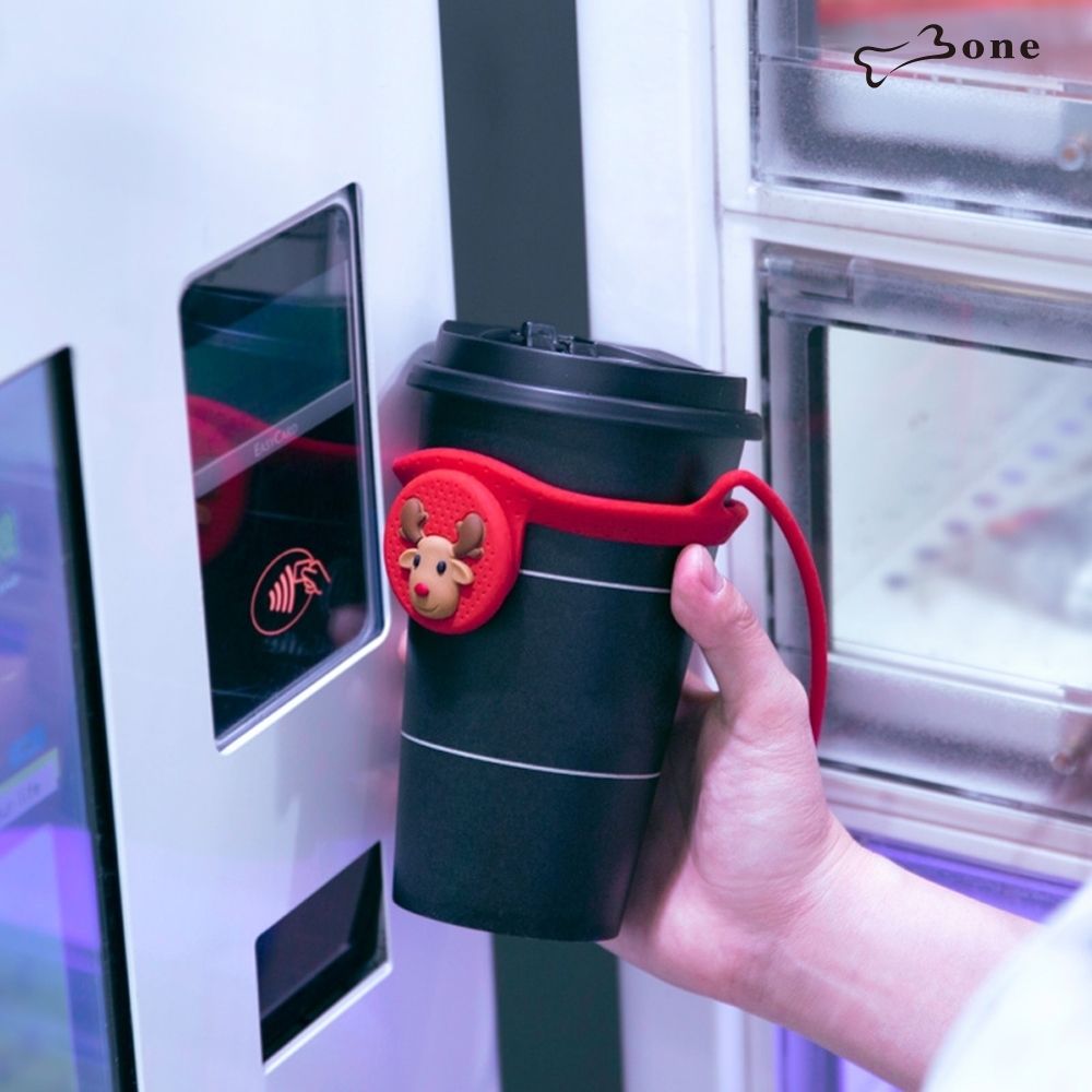 【Bone 蹦克】兩入組 環保杯綁 飲料提袋杯套 一卡通iPass 感應版 手提 杯袋