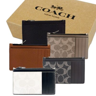COACH 中性男款多卡夾層信用卡名片夾零錢包禮盒(多色供選)