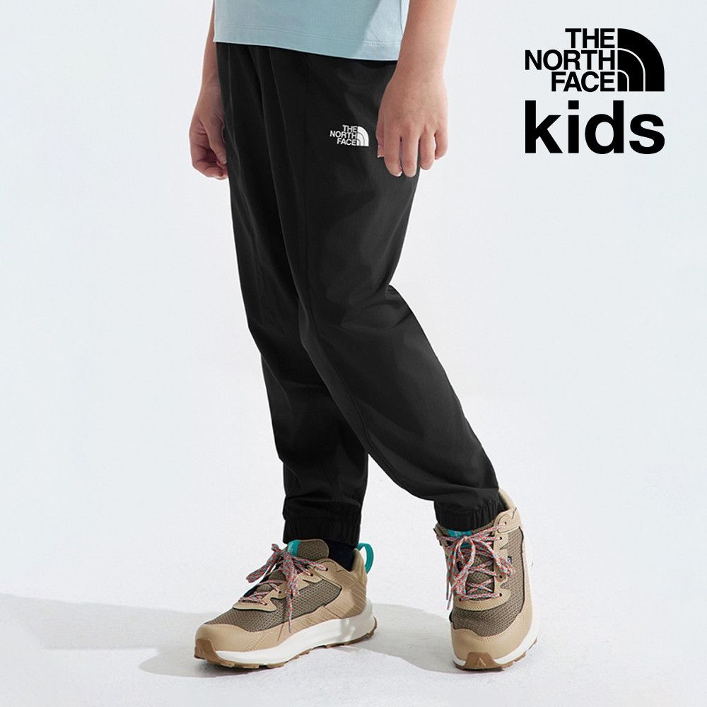 【The North Face 官方旗艦】 北面兒童黑色DWR防潑水休閒長褲｜89XDJK3