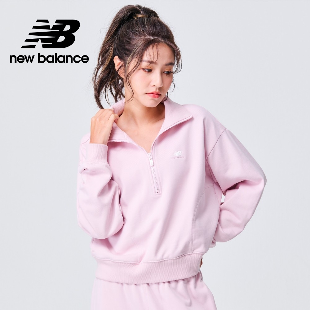 【New Balance】半開襟上衣_女性_粉色_AWT31501SOI (A.粉色_AWT31501SOI)