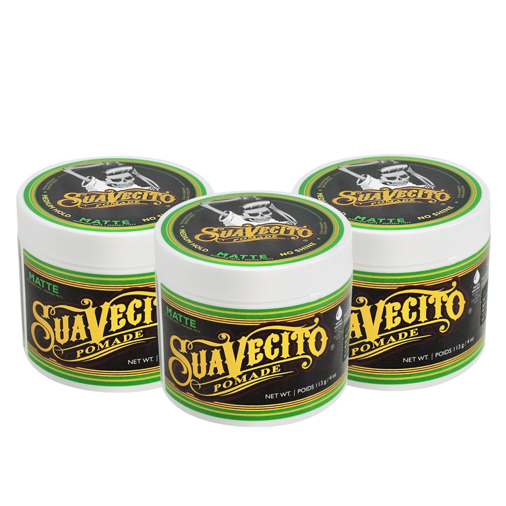 美國 SuaVecito 無光澤水洗式髮油 113g 超值三入組 Matte Pomade 總代理公司貨