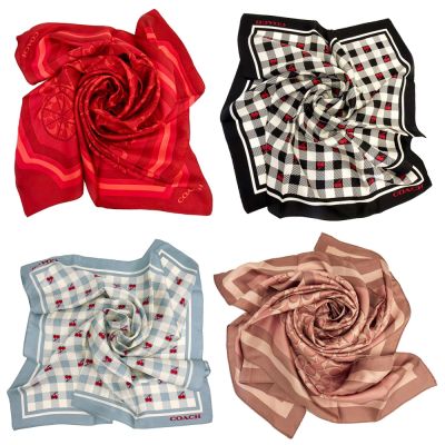 【時時樂限定】COACH 100%蠶絲絲巾領巾方巾圍巾(多款供選)